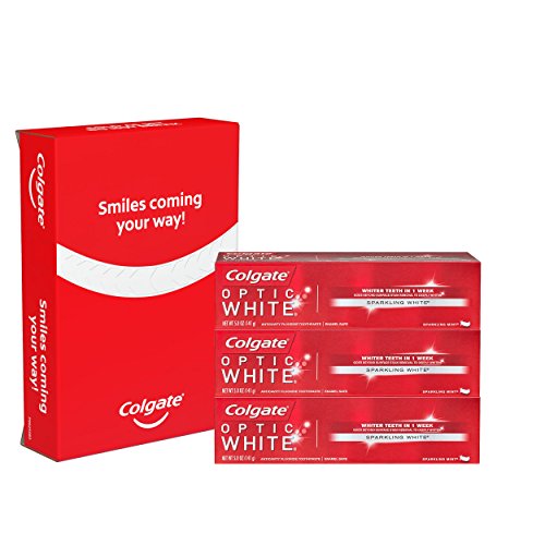Colgate Optic White Whitening Sparkling Mint Toothpaste, 5 Ounce, 3 Count, Only $8.99,  free shipping after clipping coupon and using SS