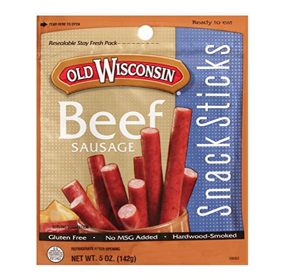 Old Wisconsin Snack Sticks, Beef, 5-Ounce Package only $2.99