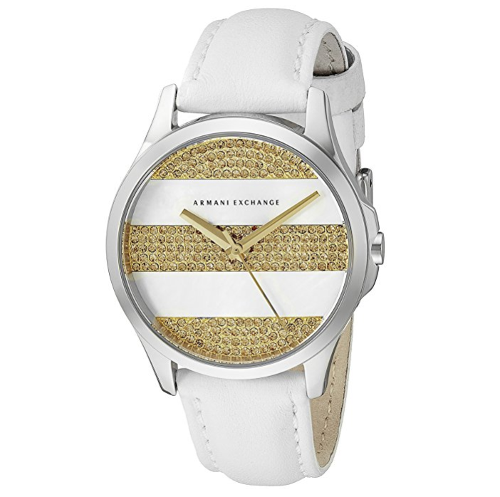 Armani Exchange Women's AX5240 White Leather Watch only $89.95