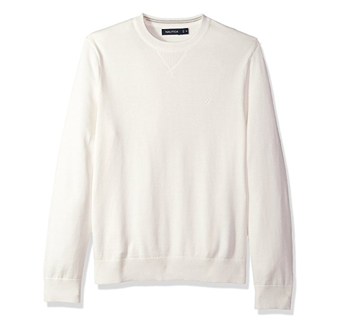 Nautica Men's Light Weight Crew Neck Solid Sweater only $18.71