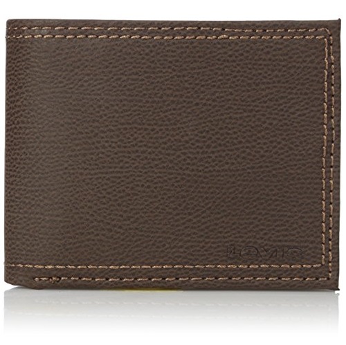 Levi's Men's Rfid Blocking Extra Capacity Leather Slimfold Wallet, brown, One Size, Only $11.44