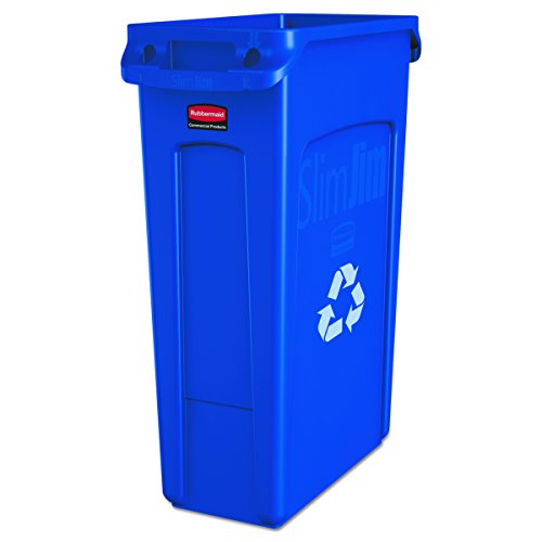Rubbermaid Commercial Slim Jim Recycling Container with Venting Channels, Plastic, 23 Gallons, Blue (354007BE), Only $29.97, free shipping