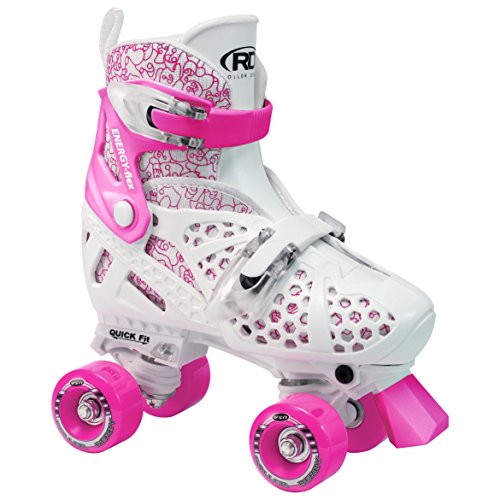 Roller Derby Girl's Trac Star Adjustable Roller Skate, White/Pink, Medium 12-2, Only $22.50