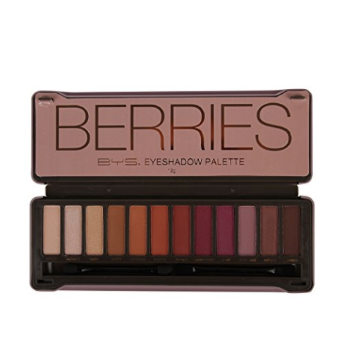 BYS Berries Eyeshadow Palette Tin with Mirror Applicator 12 Matte & Metallic Shades, Only $12.00, You Save $18.00(60%)