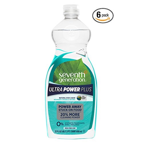 Seventh Generation Ultra Power Plus Dish Liquid, Fresh Citrus Scent, 22 oz (Pack of 6), Only $10.37, free shipping after clipping coupon and using SS