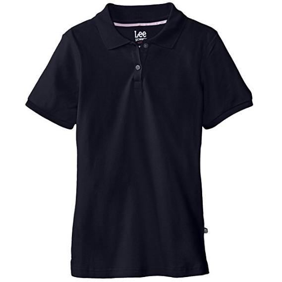 白菜！限尺码！Lee Uniforms Pique 女童款短袖Polo衫 仅售$1.90