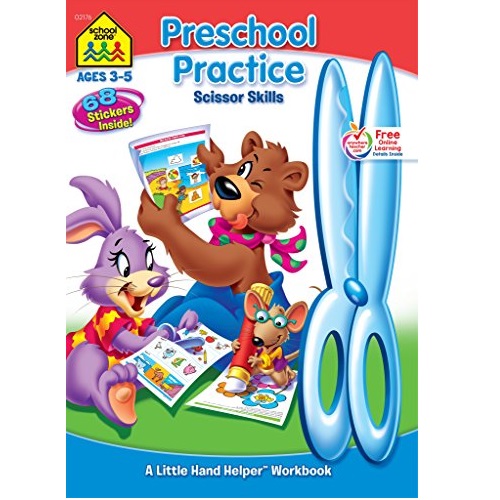 Preschool Practice Scissors Skills Workbook, Ages 3-5, playful learning, sharpens fine motor skills & eye-hand coordination, Only $2.74
