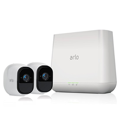 NetGear Arlo Pro家庭安全攝像監控系統（翻新版），包括2個室內外攝像頭和一個基站，原價$499.99，現僅售$219.99，免運費