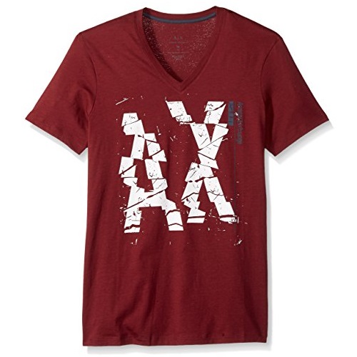 A|X Armani Exchange Men's Broken AX Logo V Neck, Only $25.84, free shipping