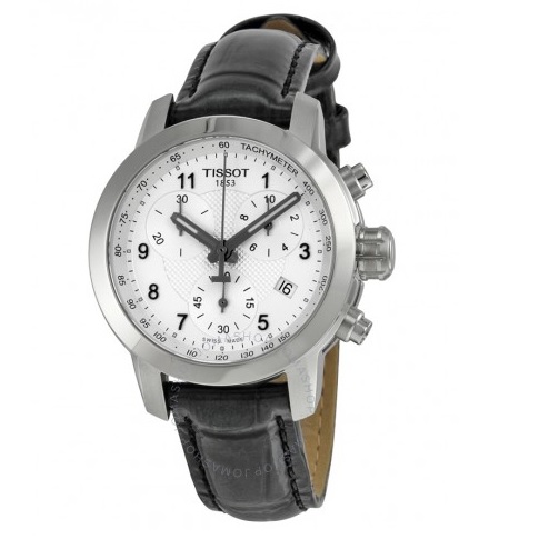 TISSOT PRC200 Chronograph Silver Dial Black Leather Ladies Watch T0552171603202 Item No. T055.217.16.032.02, only $199.99 after using coupon code, free shipping