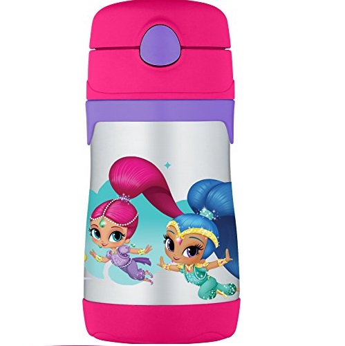 THERMOS Vacuum Insulated Stainless Steel 10-Ounce Straw Bottle, Shimmer and Shine, Only $11.23