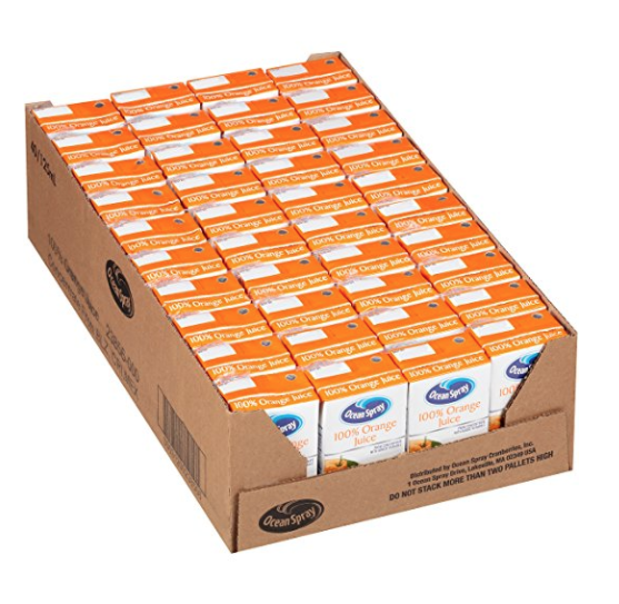 Ocean Spray 100% Orange Juice, 4.2 Ounce Juice Box (Pack of 40), Only $12.64