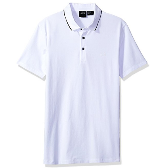 A|X Armani Exchange Men's AX Short Sleeve Jersey Knit Polo $31.23，free shipping