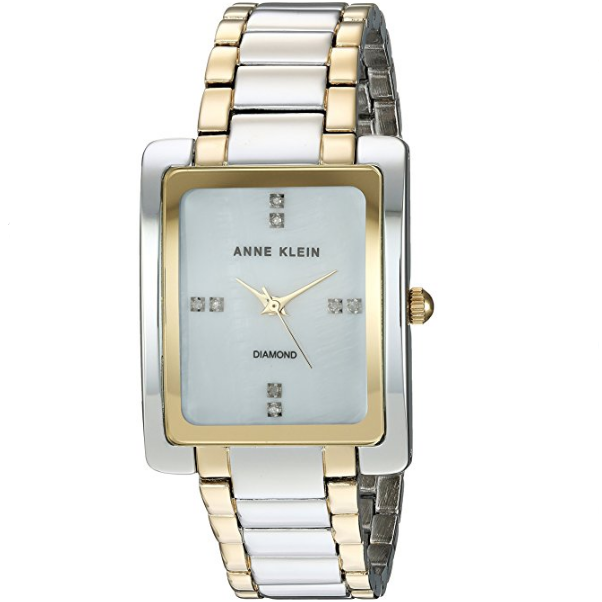 Anne Klein Women's AK/2789MPTT Swarovski Crystal Accented Two-Tone Bracelet Watch $34.99，free shipping