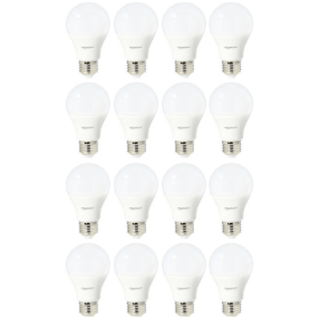 AmazonBasics 60 Watt Equivalent, Daylight, Non-Dimmable, A19 LED Light Bulb | 16-Pack $22.99