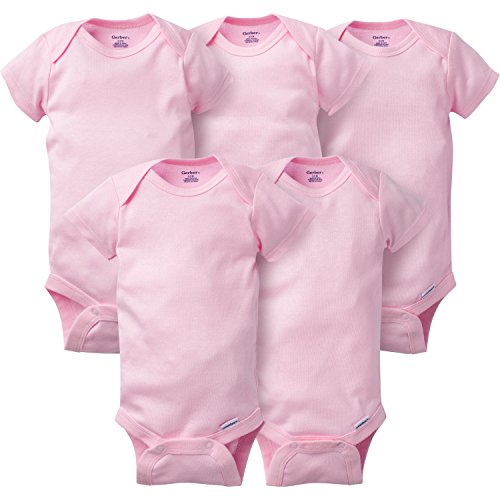 Gerber Baby Girls' 5 Pack Onesies, Solid Pink, 6-9 Months, Only $11.98