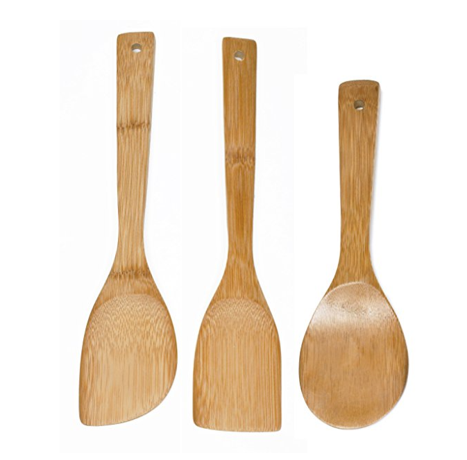 IMUSA USA WPAN-10011 Cookware Spoon Set 3-Piece, Bamboo only $3.77