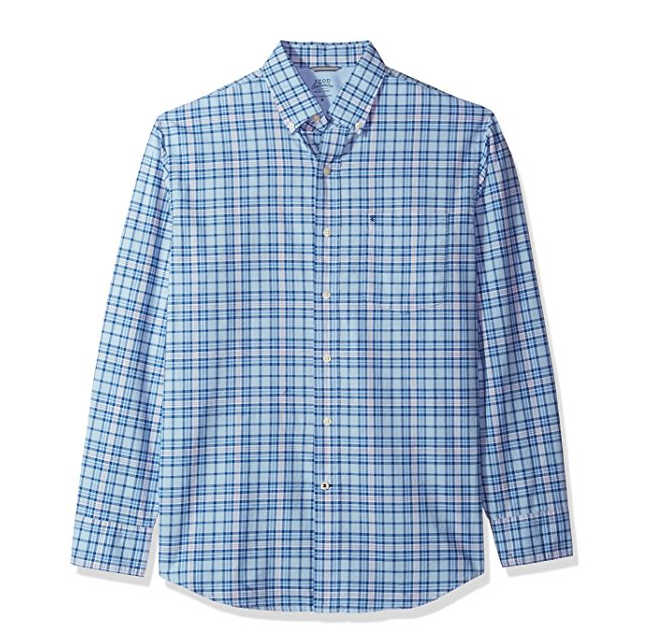 IZOD Mens Madras Plaid Oxford Long Sleeve Shirt ONLY  $8.60