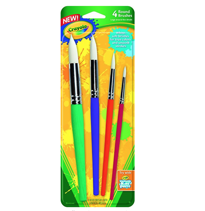Crayola Big Paint Brushes (4 Count Round), Great for Kids only $2.56