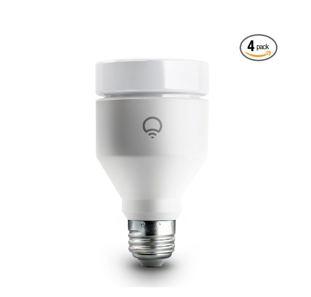 LIFX (A19) Wi-Fi Smart LED Light Bulb, Adjustable, Multicolor, Dimmable, No Hub Required, Works with Alexa, Apple HomeKit and the Google Assistant, Pack of 4 only $137.17