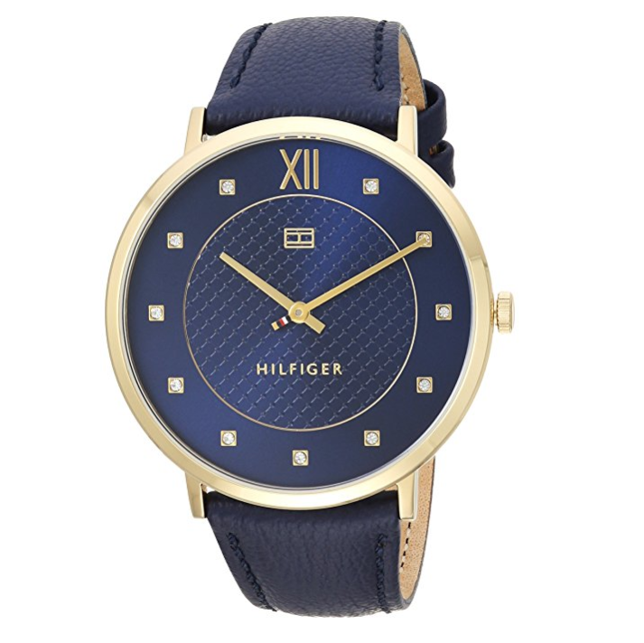 Tommy Hilfiger Women's 'SOPHISTICATED SPORT' Quartz Gold-Tone and Leather Casual Watch, Color:Blue (Model: 1781807) only $80.53