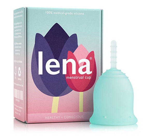 LENA Menstrual Cup - Made in USA - Tampon and Pad Alternative - Feminine Hygiene Protection - Small - Turquoise only $24.90