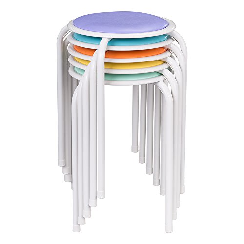 Fat Catalog Assorted Color Metal Stack Stool with Padded Seat, ALT-1100-SO (Pack of 5), Only $26.60  free shipping