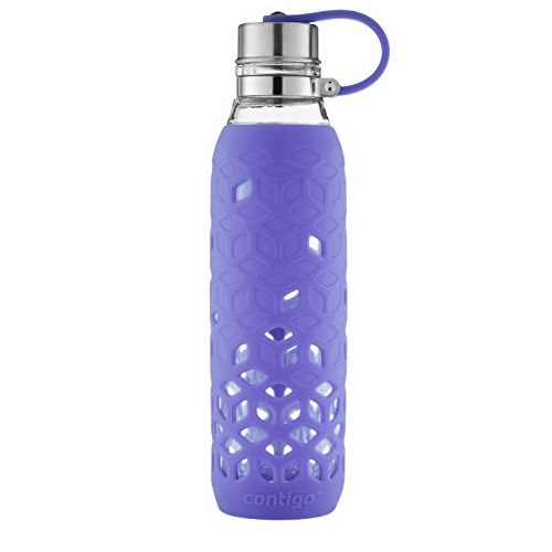 Contigo Purity Glass Water Bottle with Petal Sleeve, 20oz, Grapevine, Only $7.00