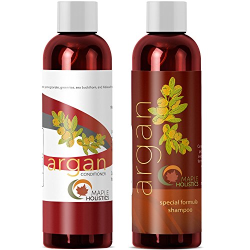 Maple Holistics Argan Oil Shampoo and Hair Conditioner Set - Argan, Jojoba, Almond Oil, Peach Kernel, Keratin - Sulfate Free - Safe for Color Treated, Damaged and Dry Hair , Only $16.05, free shipping