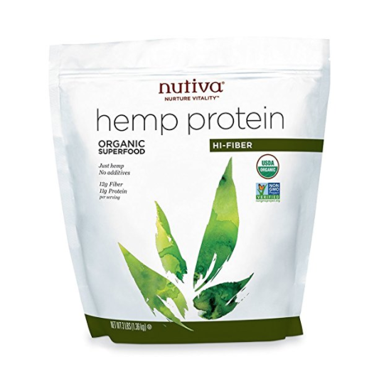 Nutiva Organic, Cold-Processed Hemp Protein from non-GMO, Sustainably Farmed Canadian Hempseed, Hi-Fiber, 3-Pound Bag only $14.57