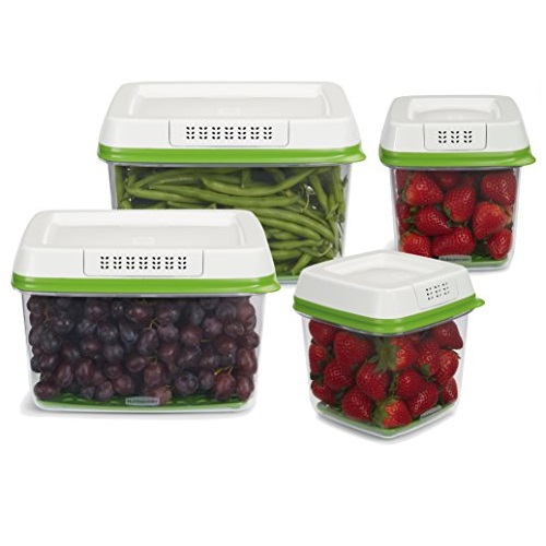 Rubbermaid FreshWorks 蔬菜水果保鮮盒4件套，現僅售$30.46，免運費