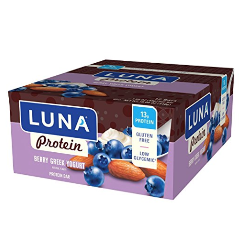 LUNA PROTEIN - Gluten Free Protein Bar - Berry Greek Yogurt - (1.59 Ounce Snack Bar, 12 Count) only $7.04