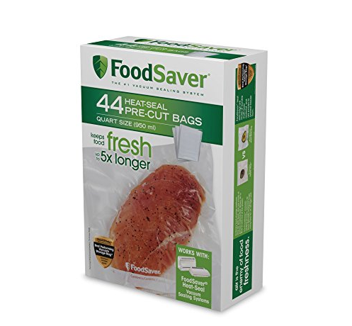 FoodSaver 夸脱尺寸真空封口机的袋子 44个 ，原价$19.99, 现仅售$13.69