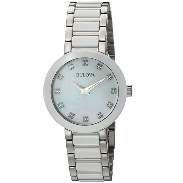 Bulova Women's Quartz Stainless Steel Dress Watch, Color:Silver-Toned (Model: 98P158) $146.25，free shipping