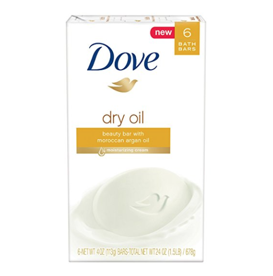 Dove Beauty Bar, Dry Oil, 4 oz, 6 Bar only $5.05