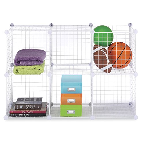 Whitmor Storage Cubes - Stackable Interlocking Wire Shelves - White (Set of 6), Only $17.14