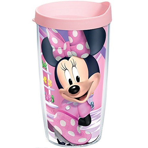 Tervis 1134716 Disney - Minnie Mouse Bowtique Tumbler with Wrap and Pink Lid 16oz, Clear, Only $11.58