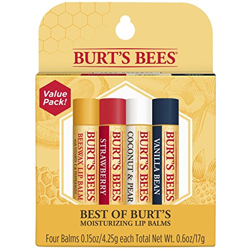 史低價！Burt's Bees 100%純天然滋潤護唇膏，4支水果味混合裝，原價$9.99，現僅售$7.12，免運費