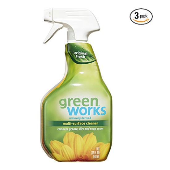Green Works Multi-Surface Cleaner, Spray Bottle, Original Fresh, 32 Ounces (Pack of 3)  ONLY $5.96