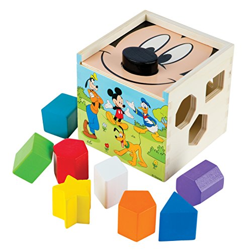 Melissa & Doug Mickey Mouse & Friends Wooden Shape Sorting Cube Baby Toy, Only $9.99