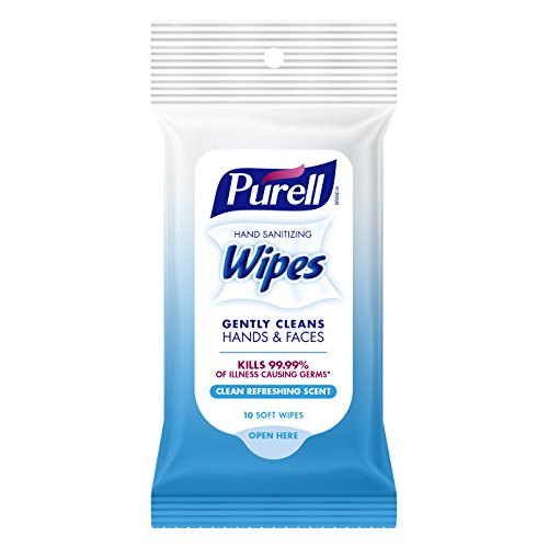 PURELL Hand Sanitizing Wipes - Clean Refreshing Scent, 10 Count Resealable Pack (Case of 24) - 9136-24-CMR, Only $15.63