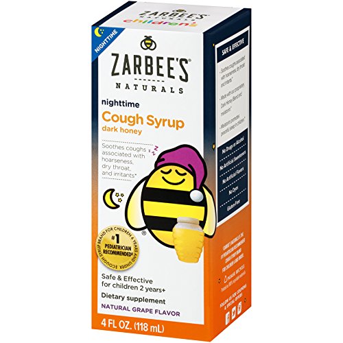 Zarbee's纯天然儿童咳嗽止咳安睡糖浆，夜间晚上服用，葡萄味，4  oz，原价$7.99，现仅售$6.98