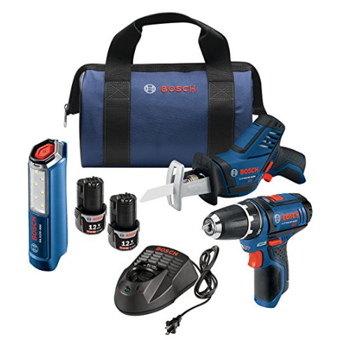 Bosch GXL12V-310B22 12V Max 3-Tool Combo Kit with 3/8 In. Drill/Driver, Pocket Reciprocating Saw and LED Worklight $127.57，free shipping