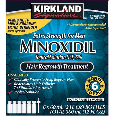 Kirkland柯克兰5%Minoxidil 米诺地尔特强男士生发剂，6个月剂量，原价$39.99，现仅售$27.81 ，免运费！