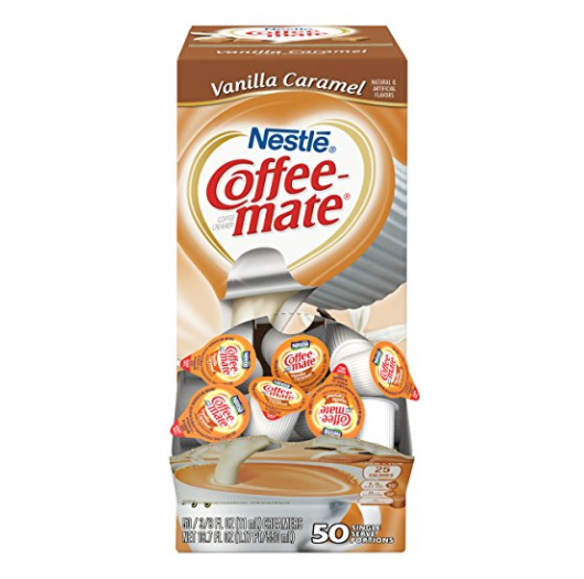 NESTLE COFFEE-MATE Coffee Creamer, Vanilla Caramel, liquid creamer singles, Pack of 50 only $5.54