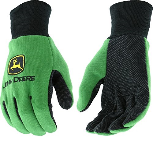 John Deere JD00002 Knit Polyester/Cotton All Purpose Work Gloves with Dotted Palms: Green, One Size Fits Most, 1 Pair, Only $2.88, free shipping after using SS