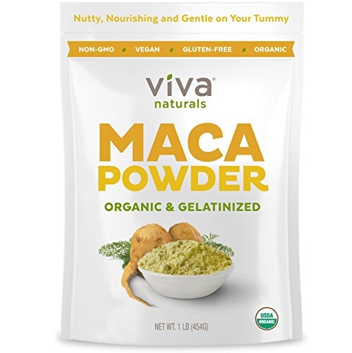 Viva Naturals Organic Maca Powder, Gelatinized for Enhanced Bioavailability, Non-GMO, 1lb Bag , only $16.14