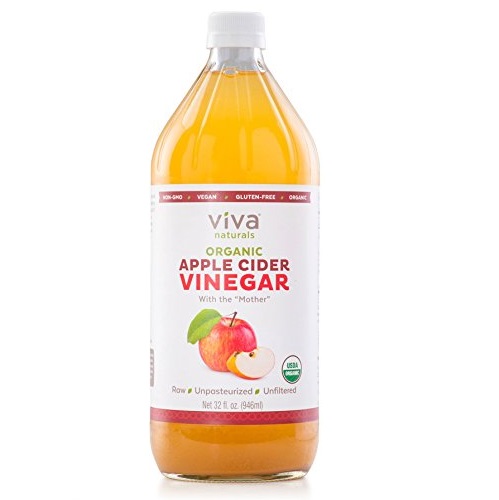 Viva Naturals Organic Apple Cider Vinegar with the Mother - Raw, Unfiltered & Non-GMO, 32 oz Glass Bottle, Only $8.90