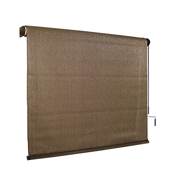 Coolaroo Outdoor Cordless Roller Shade 8ft by 6ft Feet Mocha only $41.15