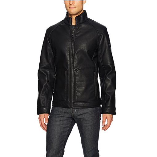 Nautica Men's Faux Leather Bonded Sherpa Jacket $31.04,free shipping